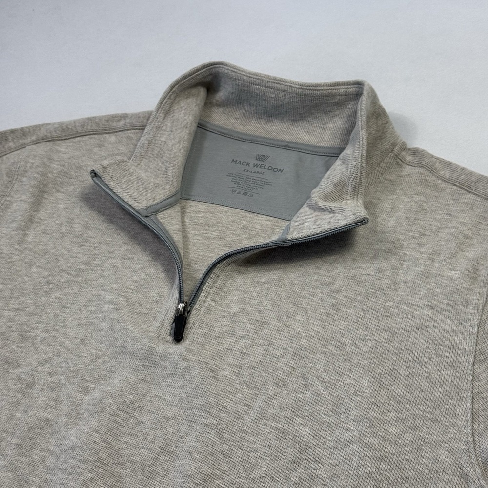 Mack Weldon Men's‎ 1/4 Zip Sweatshirt Pullover Long Sleeve Cotton Gray 2XL